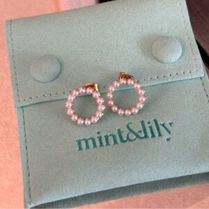 mint & lily. Faux pearl earrings. Pearl. Earrings.